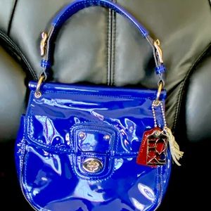 Coach Royal Blue patent leather purse